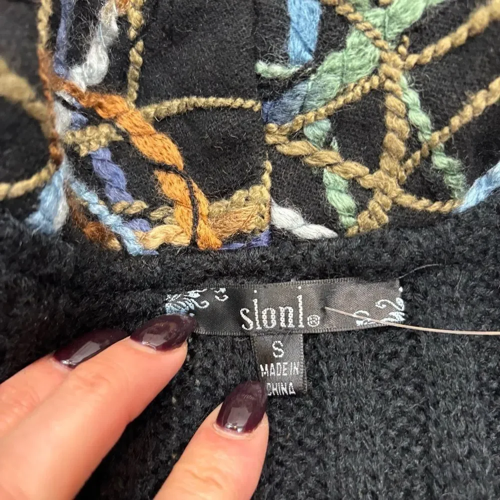 Brand new without Tags Sioni‎ Wool Mohair Blend Wide Collar Cardigan Size Small - Picture 10 of 12